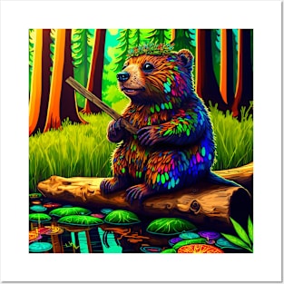 Colorful Beaver Boy Posters and Art